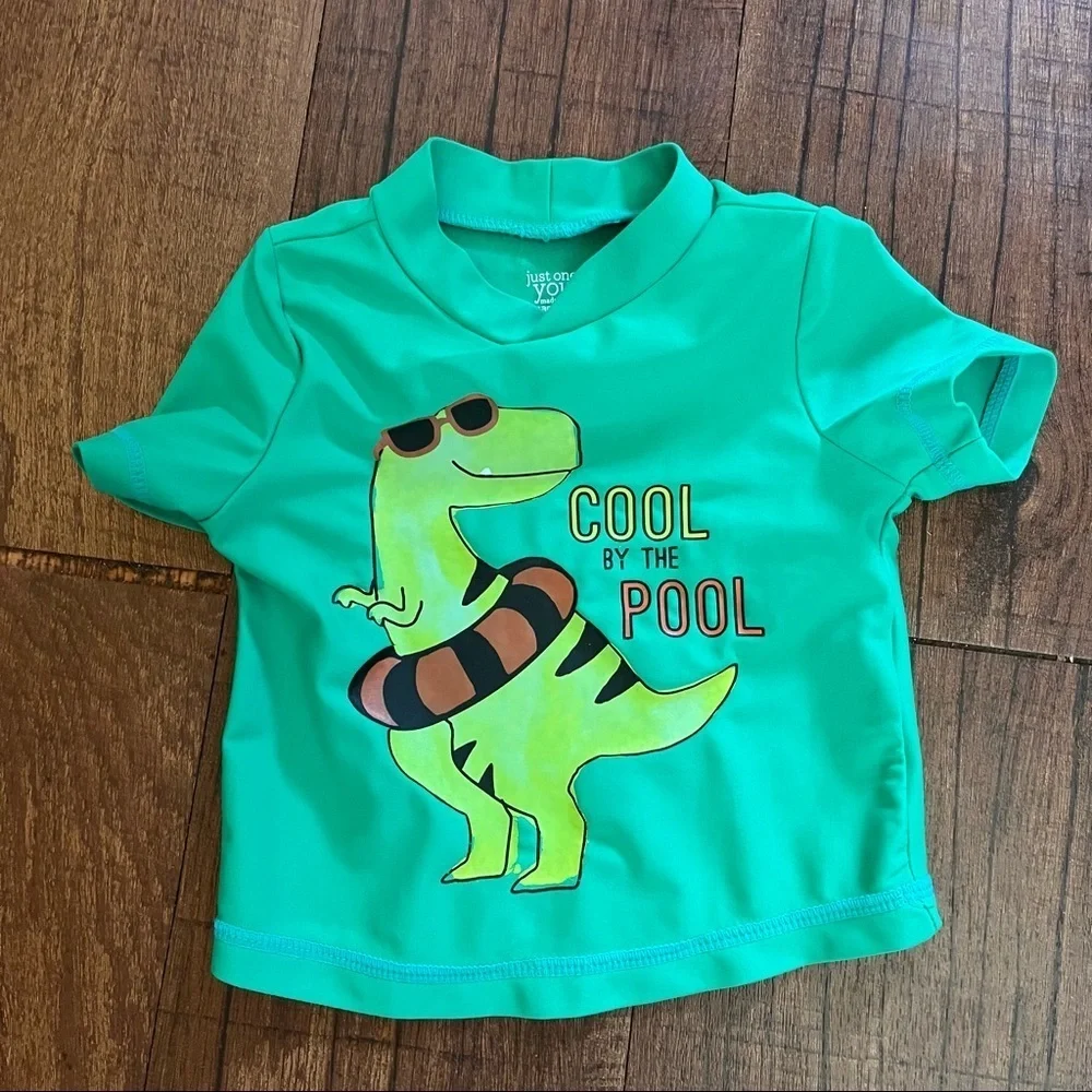 Baby boy 2 two piece Dino swim set 3 month rash guard trunks just one you carter